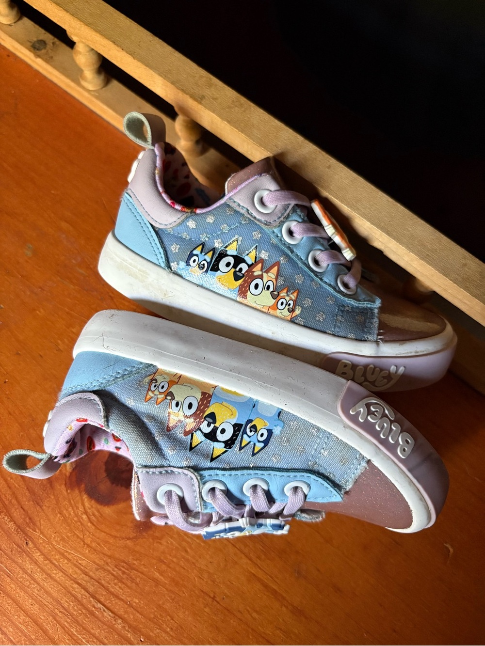 Kids Cartoon Blue & Pink Light-Up Sneakers